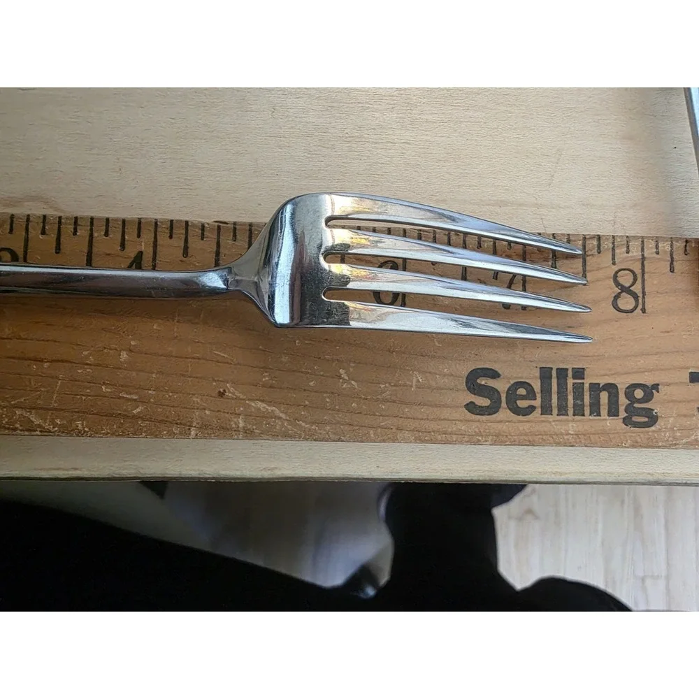 Set of 8 Retroneu CYLINDER Dinner Forks 18/8 Stainless Steel Korea MCM 7 5/8